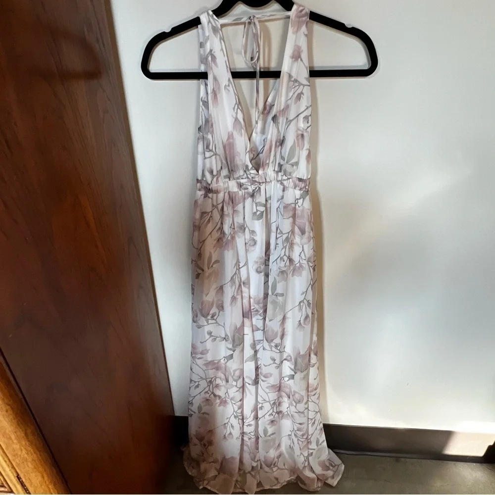 Show me your mumu floral maxi dress white and pink XS